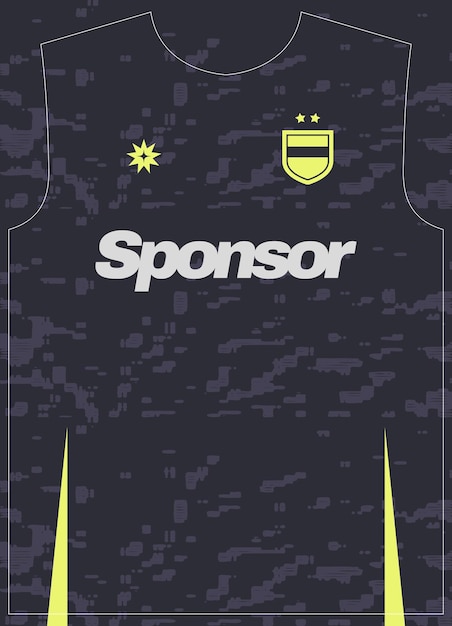 Estampado de sublimación de la camiseta de fútbol con patrón de textura de carbón de neón