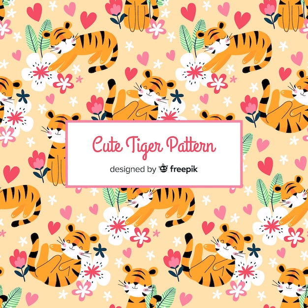 Estampado de tigres adorables