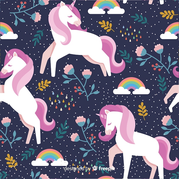 Estampado de unicornio en diseño plano