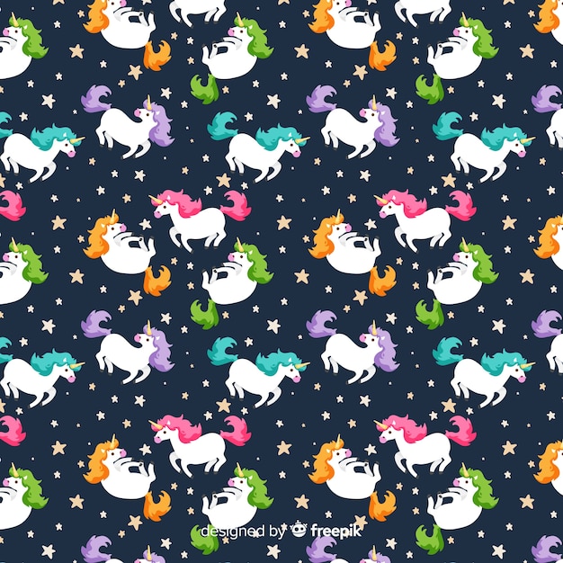 Estampado de unicornios dibujado a mano