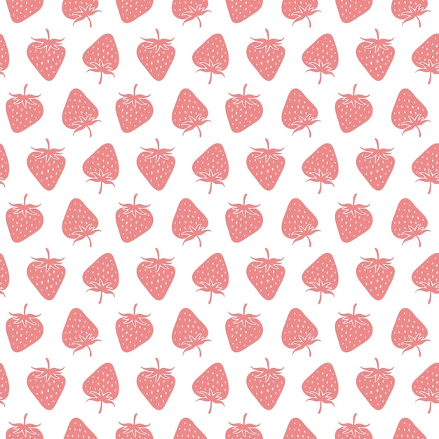 Estampado de verano de fresas dibujadas a mano patrón sin costura diseño textil decorativo de textura de fresas