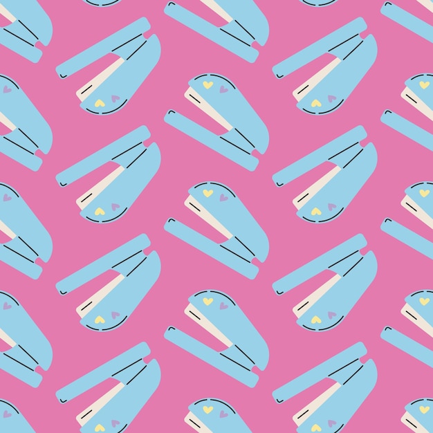estampador patrón sin costuras de regreso a la escuela elemental diseño de papelería escolar