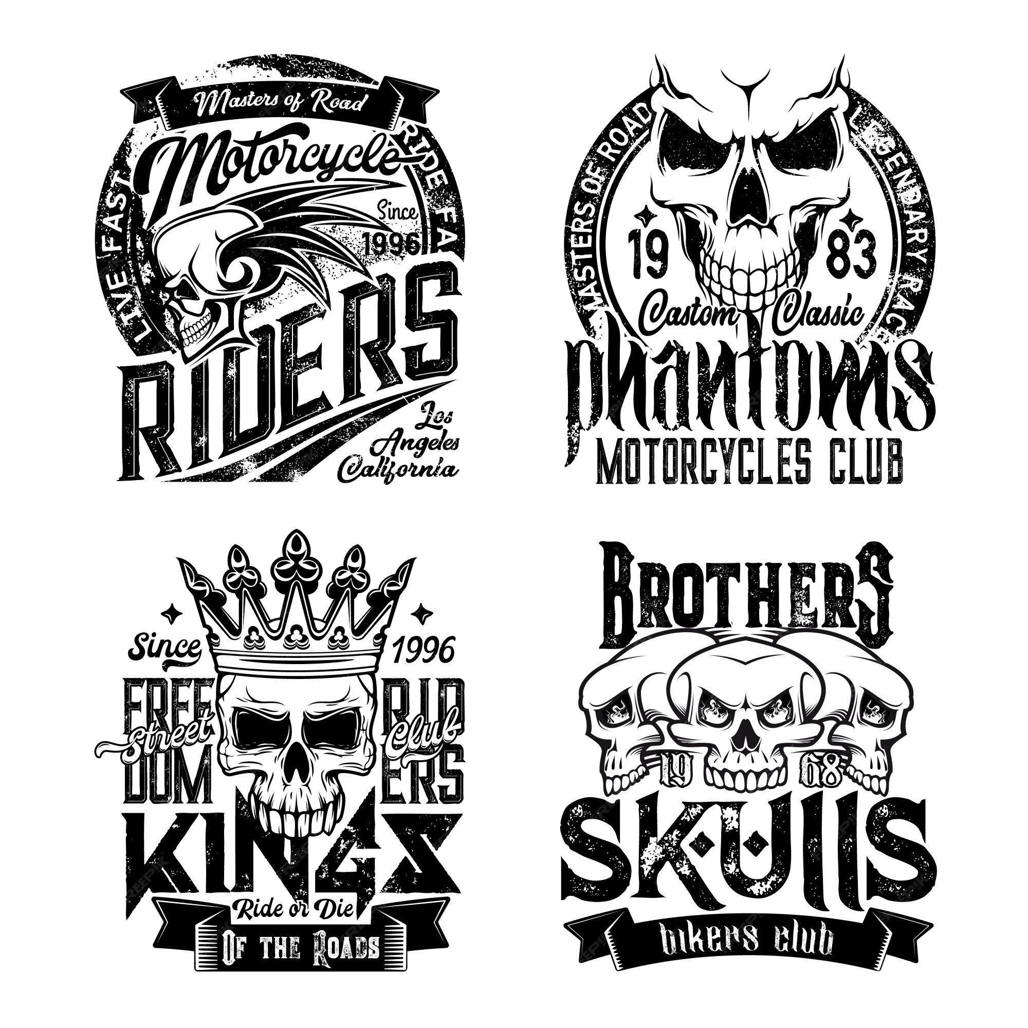 Estampados camisetas calaveras | Vector Premium