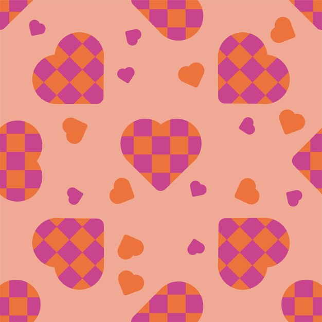 Estampados coloridos al estilo hippie con corazones.