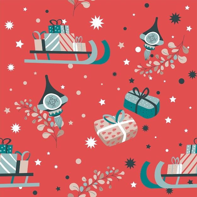 Estampados de patrones de vacaciones de navidad y año nuevo