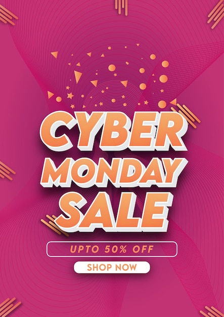 Estampilla de banner de venta del lunes cibernético