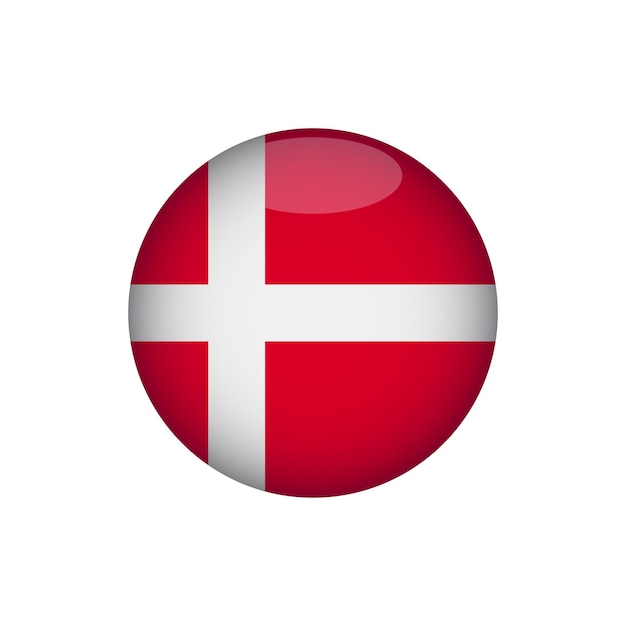 Estampillas de diseño vectorial de iconos de la bandera de Dinamarca concepto simple y elegante