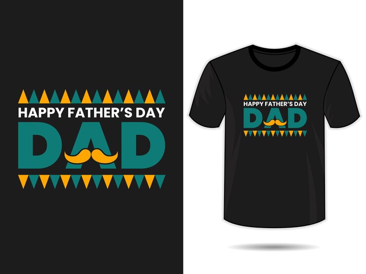 Están listos para imprimir la plantilla de diseño de T Shit para la celebración del Feliz Día del Padre