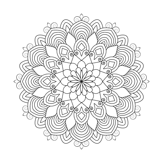 Estancia de Mandala Estencil Cuarto Grande Página de libro de diseño para colorear