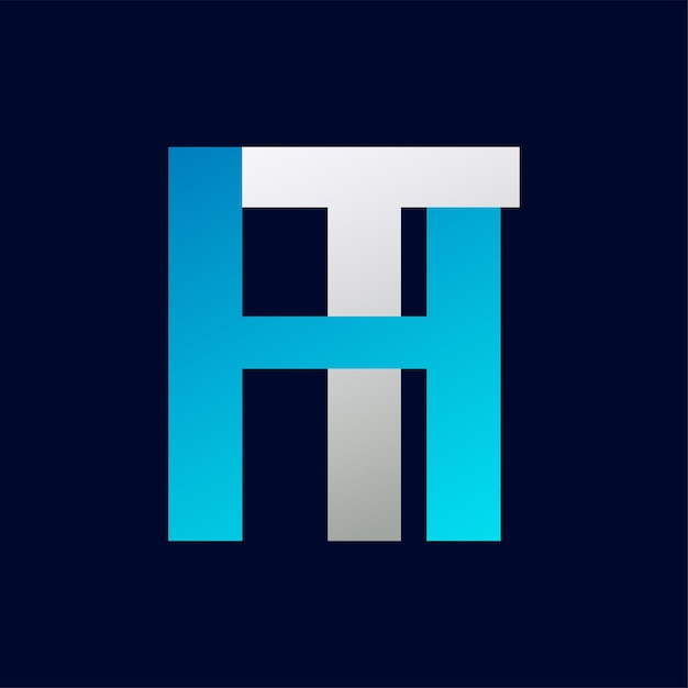 Estándar de vector de ícono de la letra HT única
