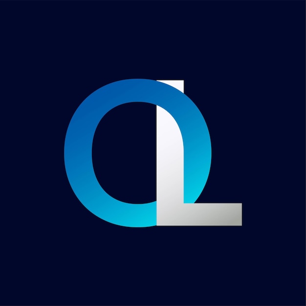 Estándar de vector de ícono de la letra OL única