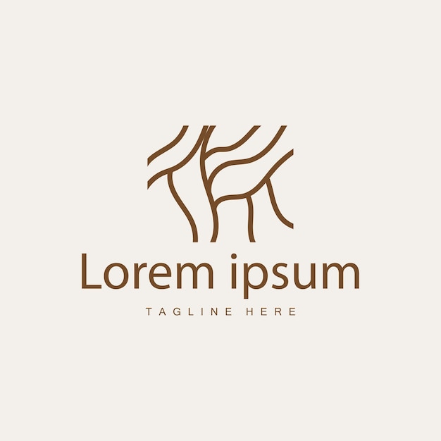 Estándar vectorial de estructura de diseño de logotipo de madera capas de corteza de árbol forestal