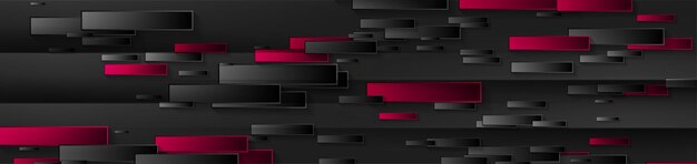 Estandarte abstracto geométrico brillante rojo y negro