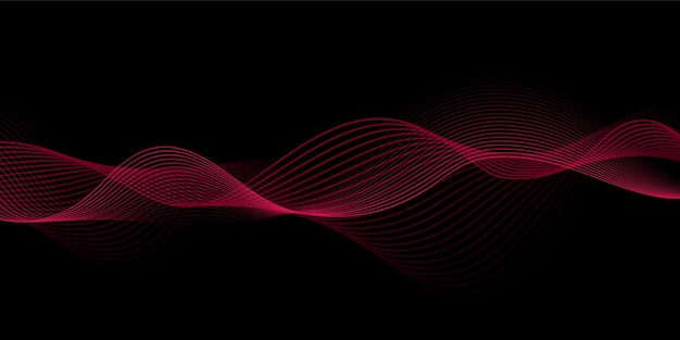 Estandarte abstracto con líneas fluidas de color rosa