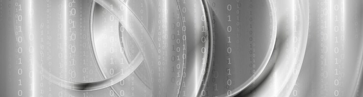 Vector estandarte abstracto de tecnología metálica de plata