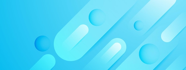 Estandarte abstracto vectorial moderno azul con formas