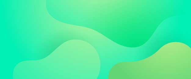 Estandarte abstracto vectorial simple con ondas verdes y líquido
