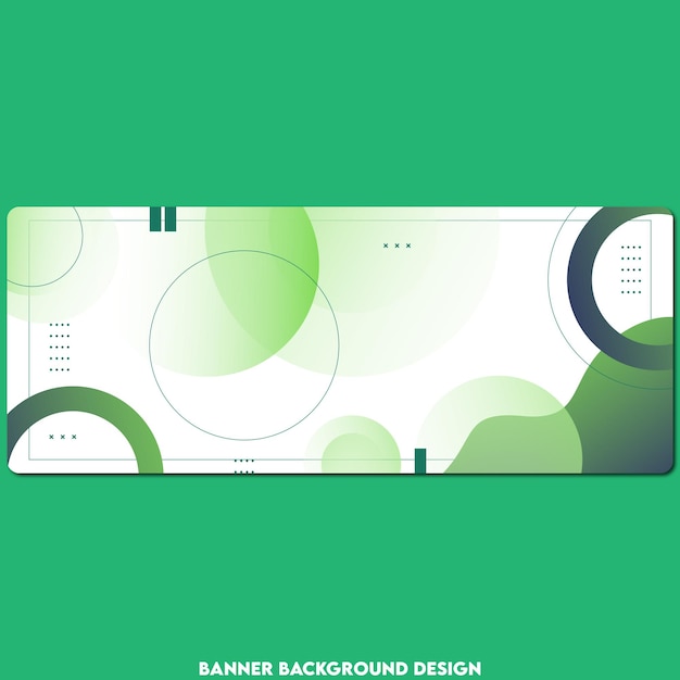 Estandarte abstracto verde con círculos geométricos y diseño de gradiente