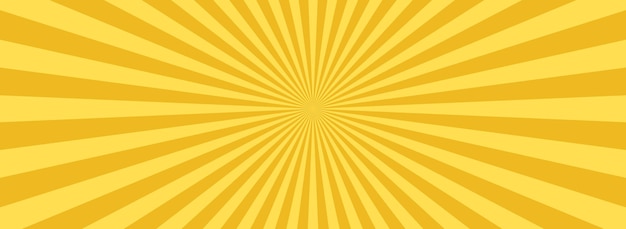 Estandarte amarillo con rayos de sol líneas cómicas amarillas fondo papel tapiz Sunburst