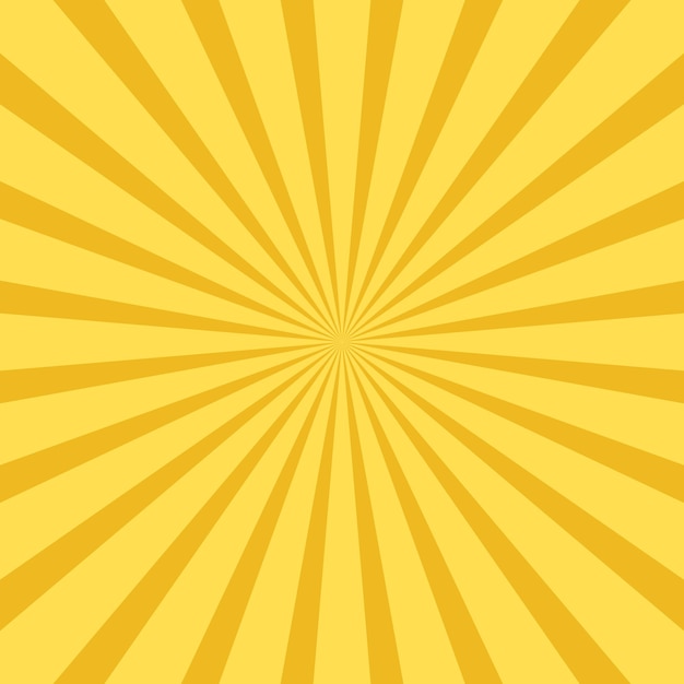 Estandarte amarillo con rayos de sol líneas cómicas amarillas fondo Sunburst fondo