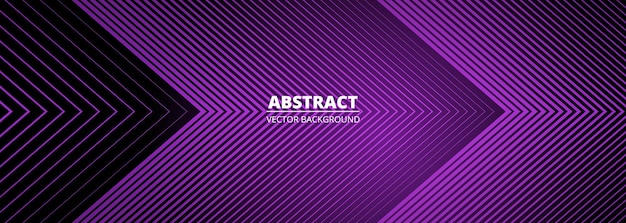 Estandarte ancho abstracto púrpura con flechas violeta oscuro tecnología futurista fondo geométrico