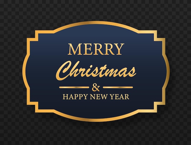 Estandarte azul con un borde dorado y una feliz Navidad