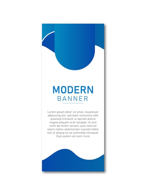 Estandarte azul moderno para publicidad y promoción