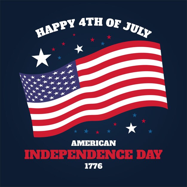 Estandarte de celebración del Día de la Independencia de los Estados Unidos el 4 de julio