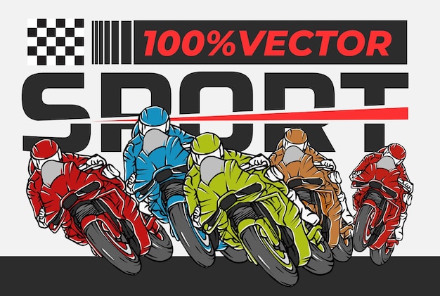 Estandarte de la competición de carreras de motor Vector EPS 10