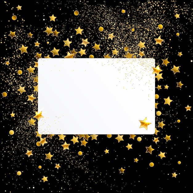 Estandarte con confeti de oro