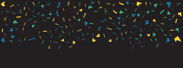 Estandarte de confeti vectorial colorido con formas