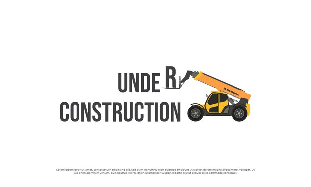 Bajo el estandarte de construcción para la web aislada por el color blanco