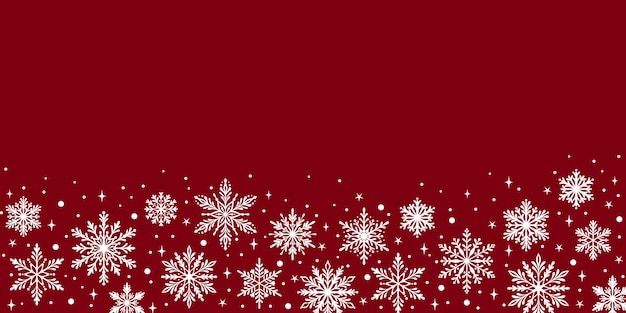 Estandarte de copo de nieve rojo vacaciones festivas ilustración vectorial fondo papel tapiz elegante o plantilla de saludo