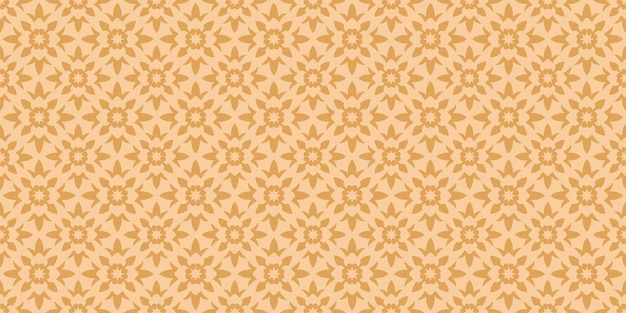 Estandarte sin costuras con flores geométricas marrones y fondo beige