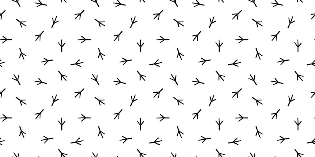 Estandarte sin costuras con huellas de pájaro negro