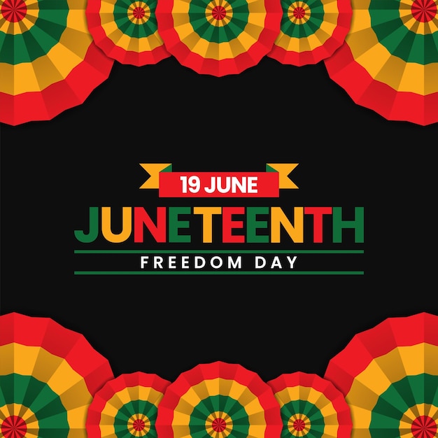Estandarte cuadrado del Día de la Libertad del 19 de junio con fondo de bandera realista