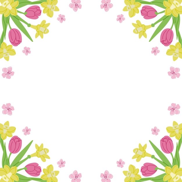 Vector estandarte cuadrado floral de primavera para las redes sociales