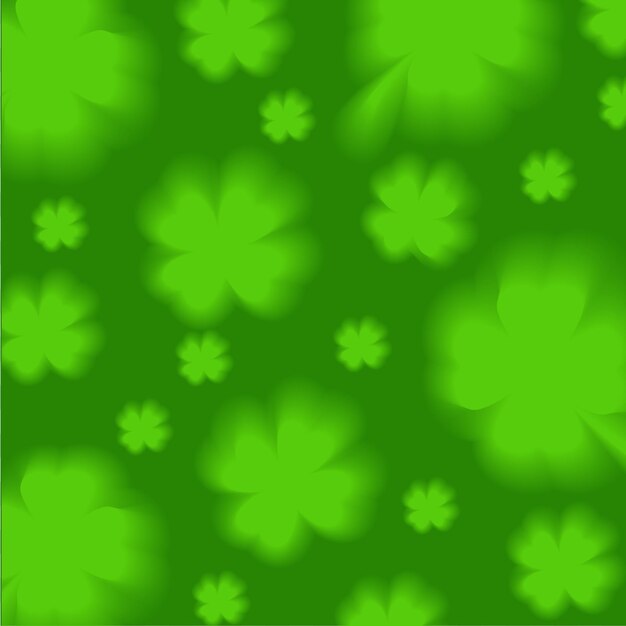 Vector estandarte cuadrado de shamrock con fondo de trébol de aura verde