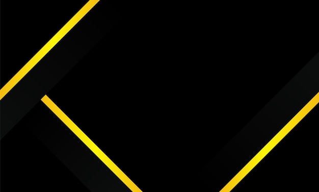 Estandarte de diseño de forma de línea de fondo amarillo negro para presentaciones de negocios y diapositivas