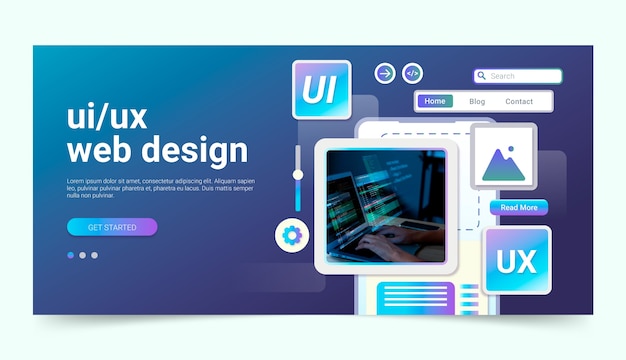 Vector estandarte de diseño de gradiente ui/ux