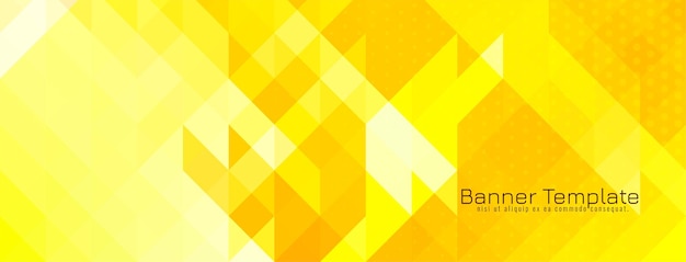 Vector estandarte de diseño de mosaico de patrón triangular amarillo brillante