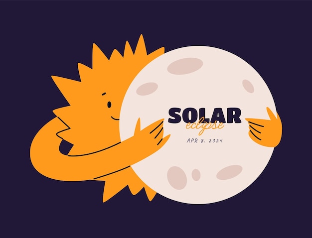 Vector estandarte del eclipse solar