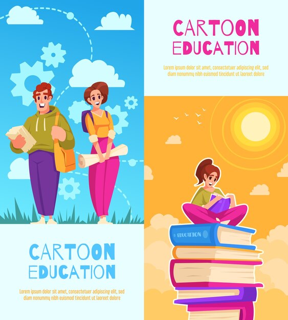 Estandarte de educación plano