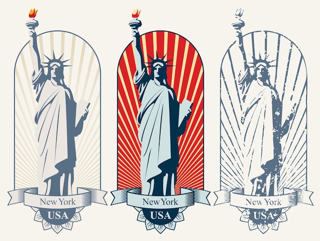 Vector estandarte de la estatua de la libertad