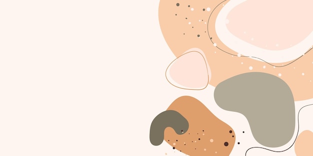 Estandarte de estilo moderno con formas orgánicas en tonos de tierra naturaleza de moda fondo mínimo para impresiones