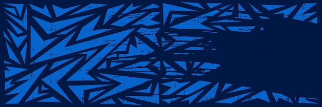 Estandarte geométrico abstracto en color azul
