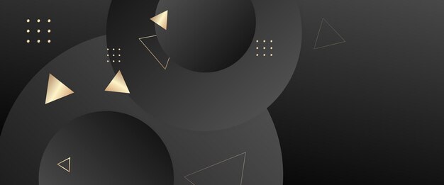 Estandarte geométrico abstracto sencillo de vector negro y dorado Elemento de diseño gráfico Concepto de estilo moderno para el fondo Estandarte volante Tarjeta de papel tapiz portada o folleto