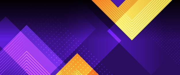 Estandarte de gradiente abstracto amarillo azul y púrpura violeta con formas Para estandarte de negocios telón de fondo formal voucher de prestigio lux invita papel tapiz y fondo