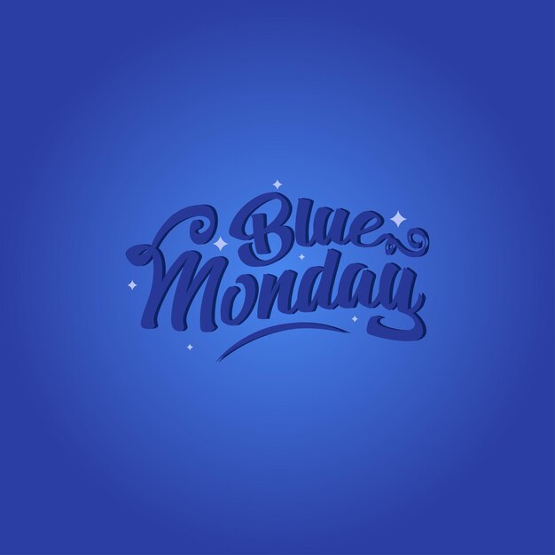 Estandarte mágico sobre el lunes azul Diseño vectorial motivacional Ilustración con texto
