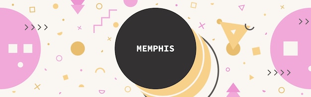 Estandarte de Memphis con varias formas geométricas
